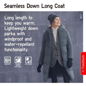 Uniqlo xs grey full length jacket